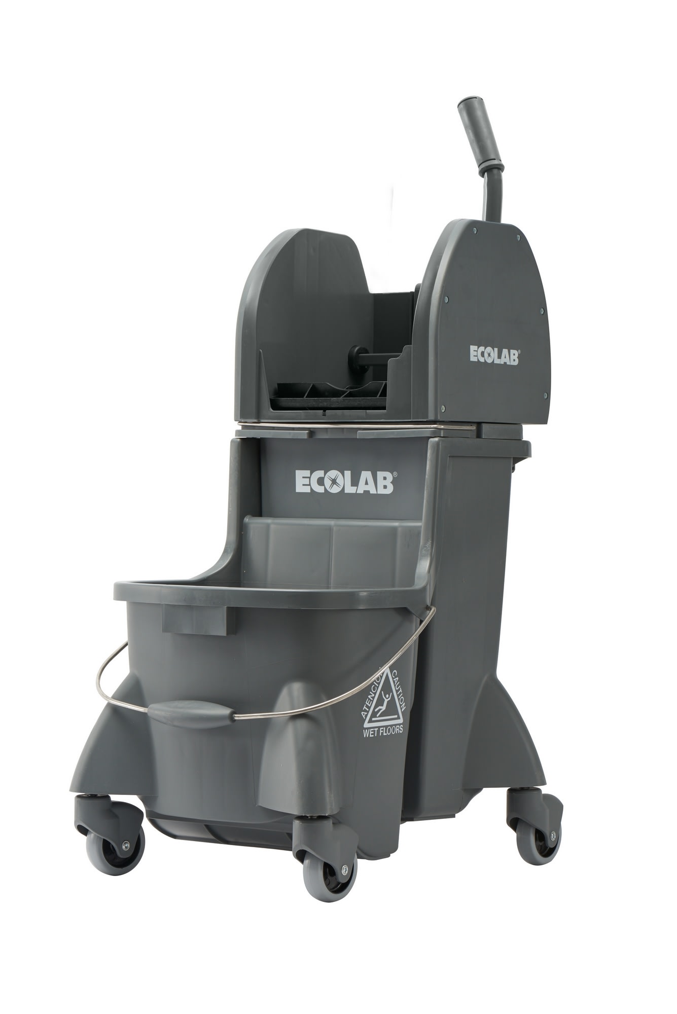 GuestSupply US | Ecolab® DuraLoc Dual Cavity Mop Bucket, Gray